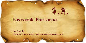 Havranek Marianna névjegykártya